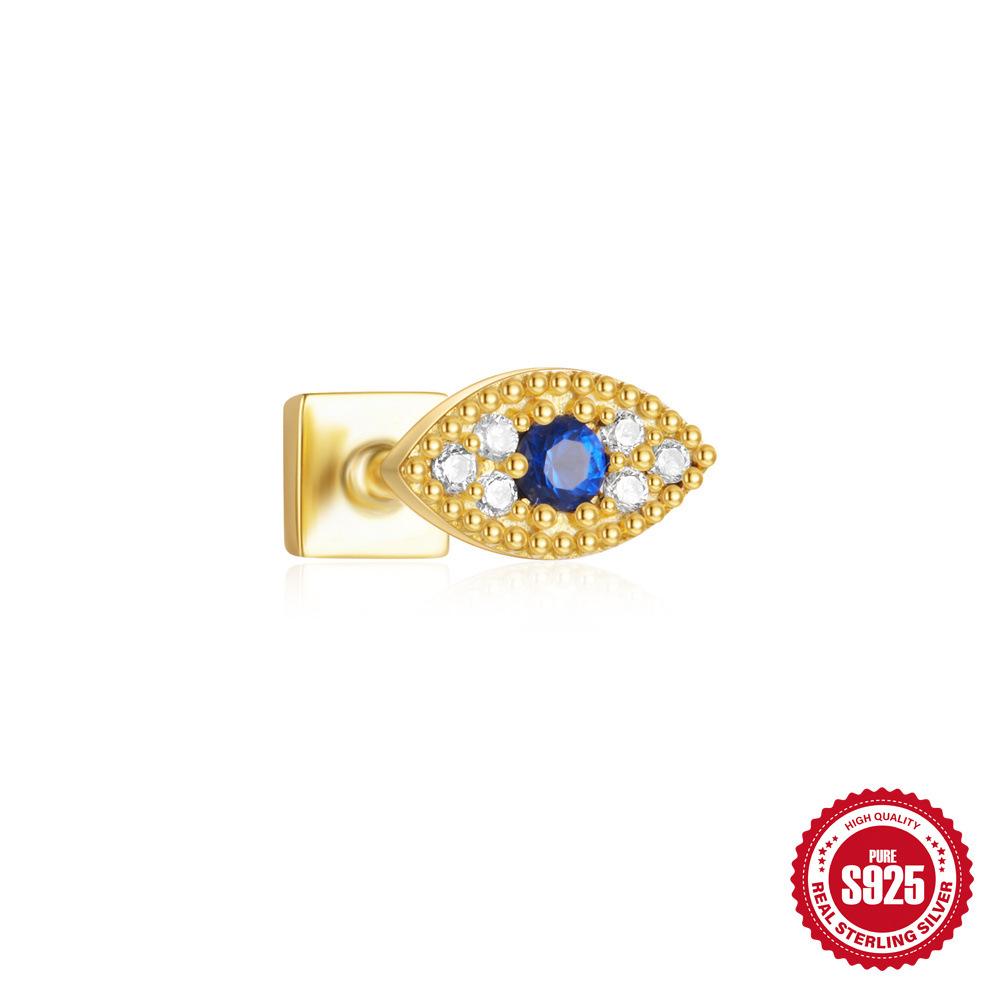 Серьги-пирсинг из стерлингового серебра S925, спиральные, для хряща, 16G, с цветком «кошачий глаз», бриллиантовой короной, двойные, двухсторонние, можно носить в несколько рядов