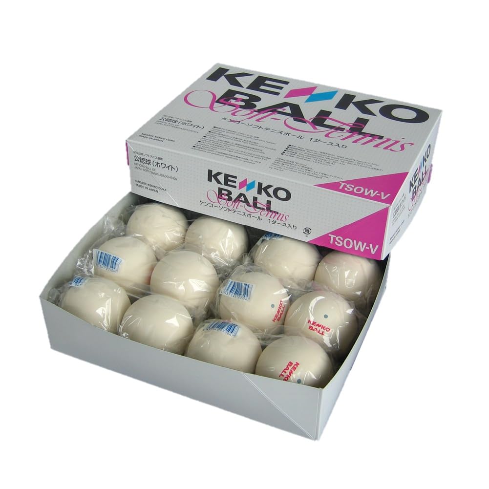 Nagase KENKO Soft Tennis Balls 1 Dozen (12 Pieces) TSOW-V (1DOZ)