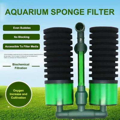 For Fresh/Salt Water Submersible Double Head Foam Filter Sponge Filters Aquarium Filtration