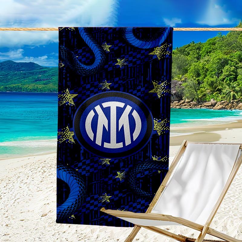 Пляжное полотенце с принтом герба ФК «Интер», супермягкое из микрофибры, идеальный подарок на день рождения, для бассейна, пляжа, путешествий, для семьи и друзей