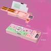 Creative Multi-functional Plastic Stationery Box with Calculator Double-sided Magnetic Creative Pencil Case for School Students