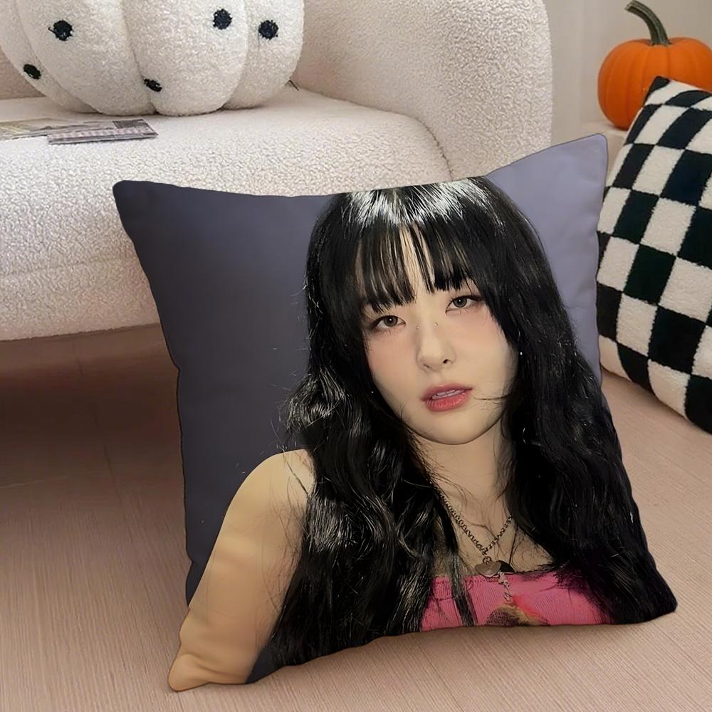 singer charismatic SSeulgi KKang Seulgi Cushion Cover Throw Pillow Cover Hidden Button Durable Polyester Chair Cushion