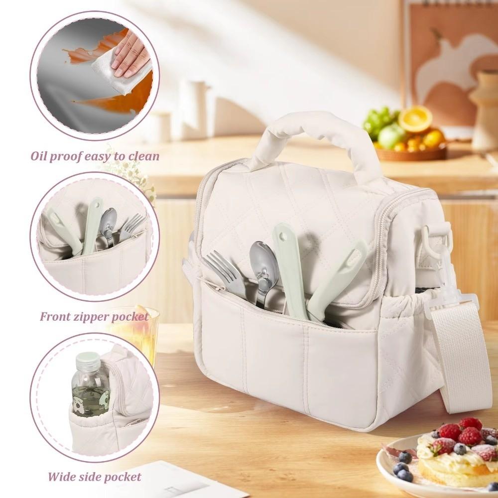 Soft Cooler Lunch Tote Detachable Strap Lunch Storage Portable Insulated Lunch Bag  Travel