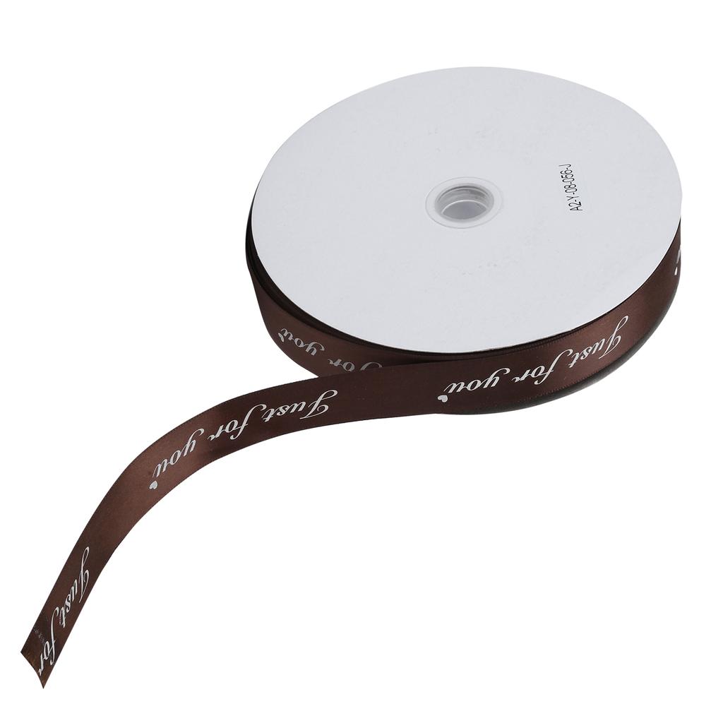 Printing Satin Ribbon Personalized Christmas Xmas Ribbons for Holiday DecorationsCoffee