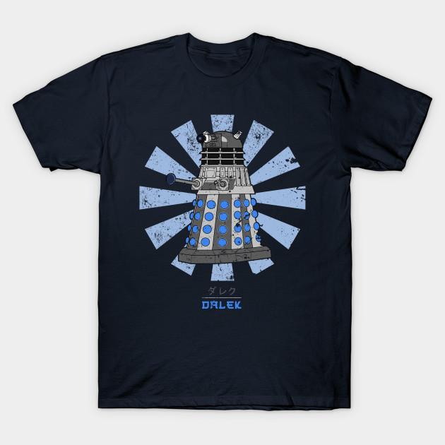 Asian Size Men Print T-shirt Dalek Retro Japanese Dr Who No-Cut Heat Transfer Print Cotton Tshirt