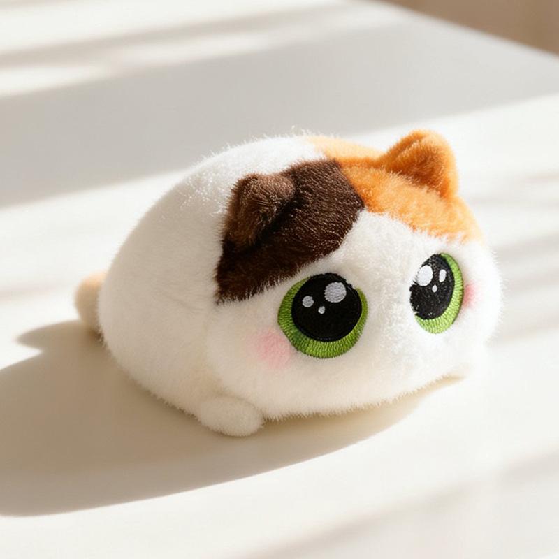 Пухлый Черный Кот Мягкая Плюшевая Игрушка Пищалка Мягкая Игрушка для Кошек 1 шт Идеально для Любителей Кошек Коллекционный Подарок Украшение для Дома