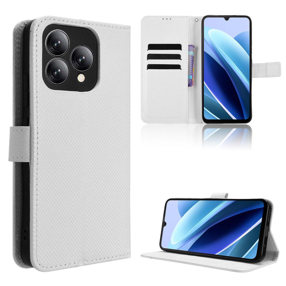 Для Cubot A40 Кожаный чехол-кошелек с ремешком Текстура бриллианта Чехол для телефона