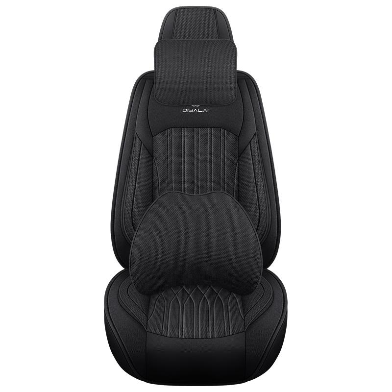 Пятиместный Автомобильный Комплект Салона/Все Сезоны/Простой Дизайн/Прочный/Дышащий/Полностью Покрыт Льном/Универсальные Чехлы на Сиденья/Шесть Цветов/Простой в Уходе/Установка