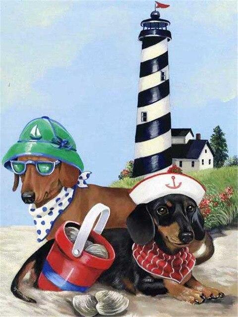 5D полная квадратная алмазная живопись собака ремесленная Алмазная вышивка животное Алмазная мозаика Приморский рукоделие домашний декор