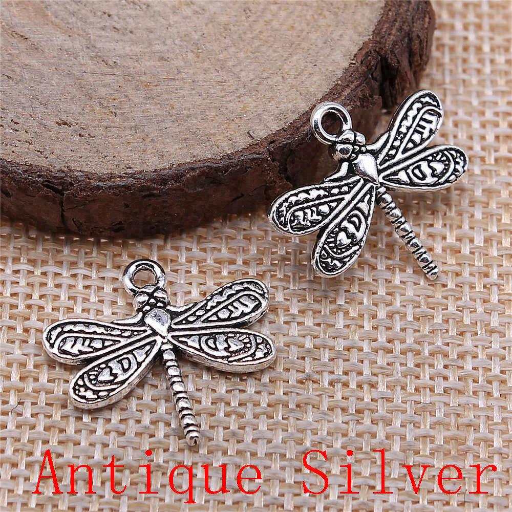 Dragonfly Shaped Charms Pendant For Bracelet Necklace Jewelry Making Craft Findings