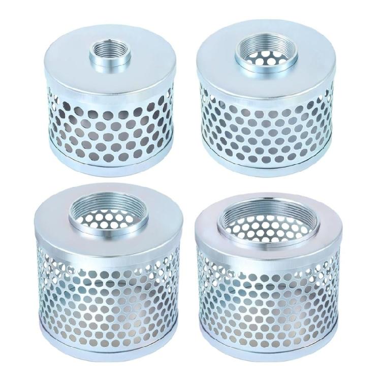 Pump Suction Filter Basket With NPT Female Thread Carbon Plated Steel Mesh Block Debris Effectively for Solids Reduction