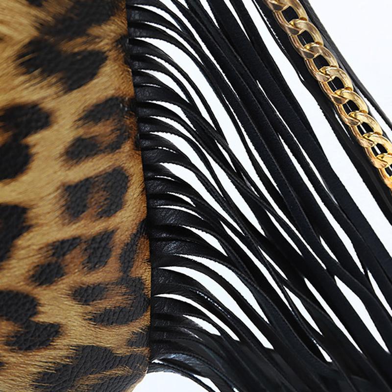 Модная женская сумка-клатч для вечеринок, большая вместительная сумка через плечо с леопардовым принтом, зебровый принт, кисточка, большая сумка с цепочкой, сумка через плечо