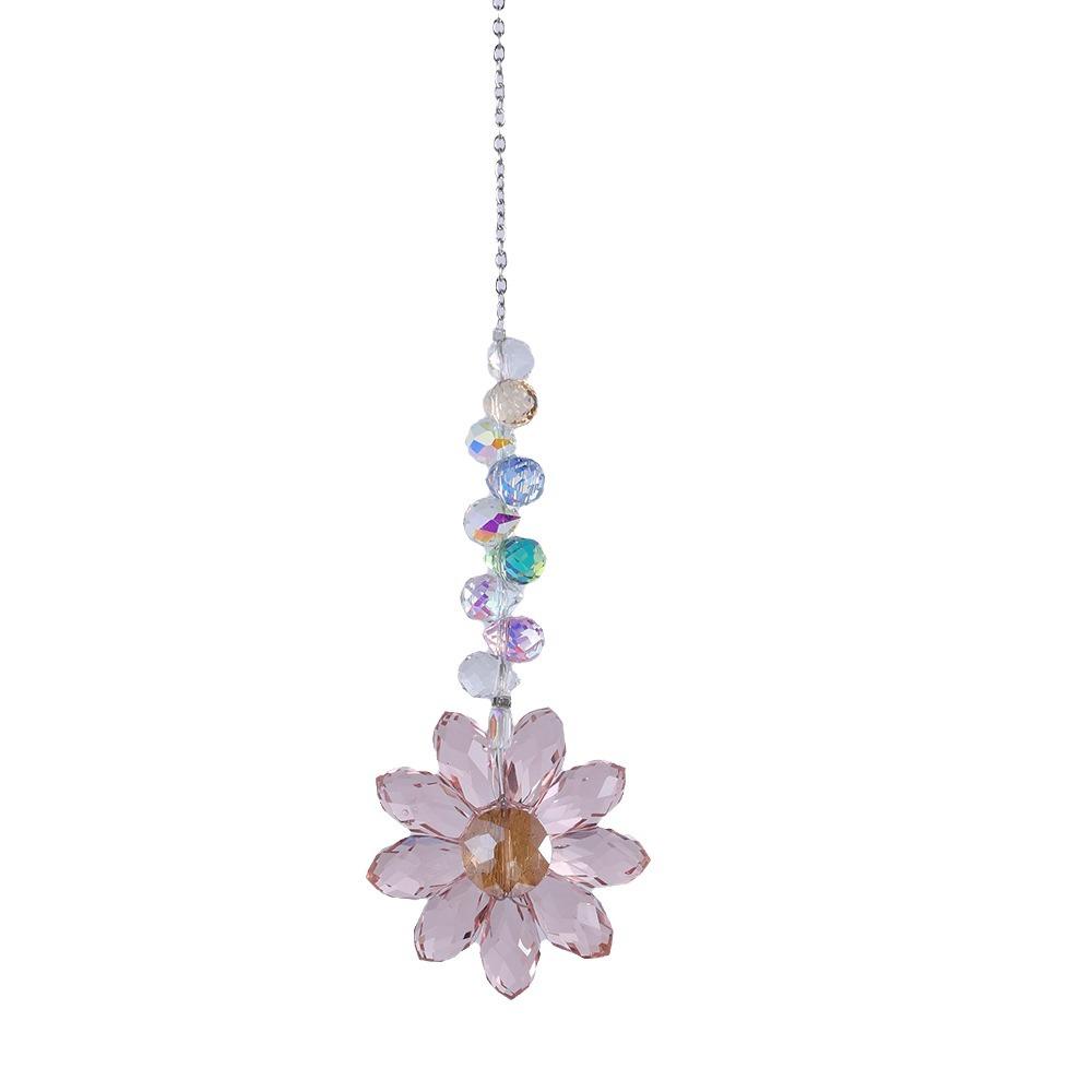Colourful Rainbow Maker Exquisite Artificial Crystal Suncatcher Flower Sun Catcher Outdoor