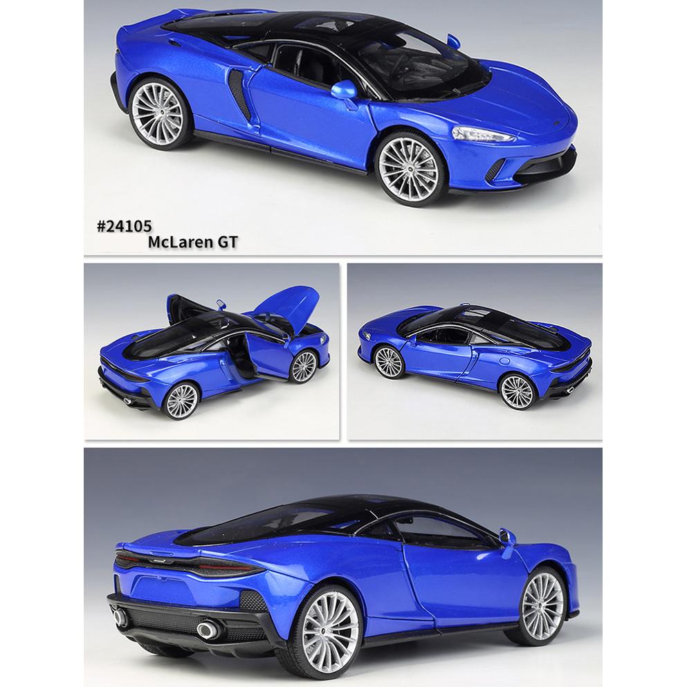 Масштаб 1/24 Welly McLaren GT, модель автомобиля из сплава, литье под давлением, металлические игрушечные автомобили, модель автомобиля, высокая имитация, коллекция, детские подарки