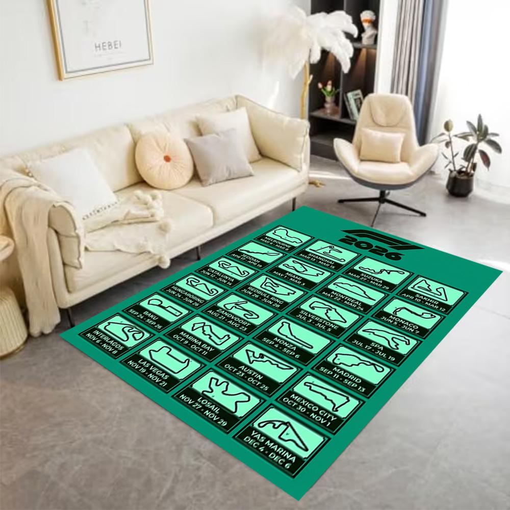 Formula Calendar Area Rug Suitable for Entryway Balcony Dormitory Kitchen Antislip Carpet Decorate Offices