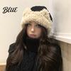 Шапка для холодной погоды с ушками кошки, флис шерпа, для женщин, ветрозащитная, зимняя защита, женская плюшевая шапка, толстая, теплая, пушистая, шапка-бини, для активного отдыха, велоспорта