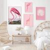 Розовый слон жираф фламинго попугай постер животное настенное искусство холст картина скандинавский современный для гостиной домашний декор безрамный