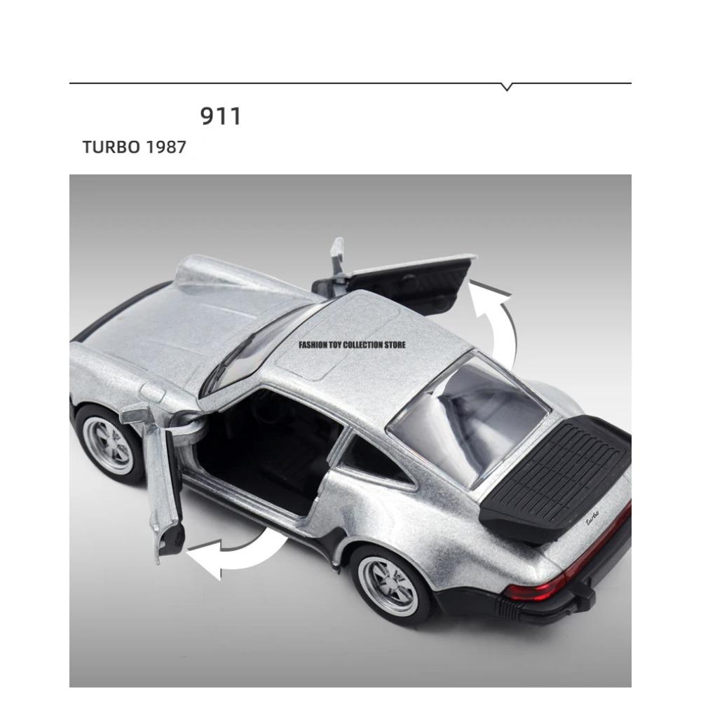 1/36 Porsche 911 Turbo 1978 литой под давлением сплав модель автомобиля металлический имитатор инерционный игрушечный спортивный автомобиль украшение с открывающейся дверью подарочный автомобиль