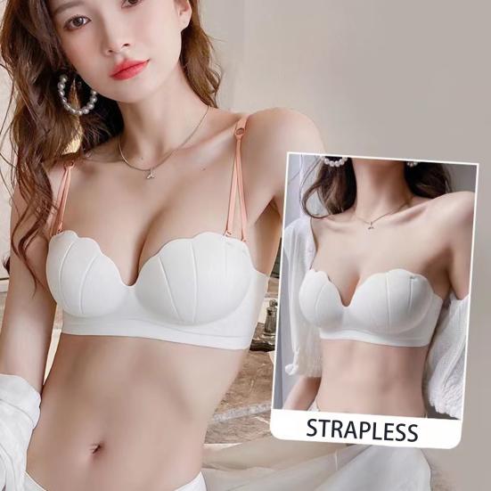 Женский невидимый бюстгальтер, женский бюстгальтер без бретелек, противоскользящая полоска, пуш-ап, без стального кольца, сплошной цвет, застежка сзади, съемные бретели, нижнее белье