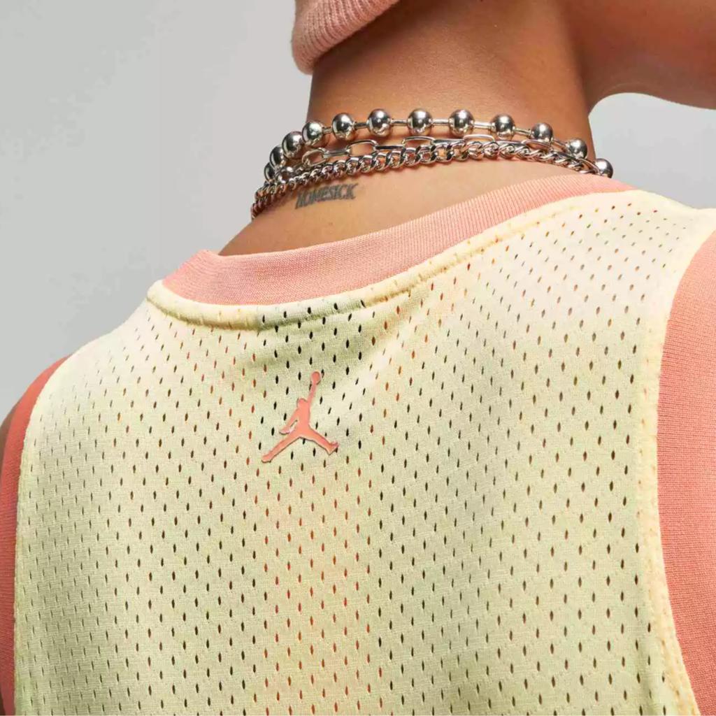 Jordan Женское платье без рукавов с круглым вырезом и цифрами из 23 букв, спортивное, повседневное, дышащее, экологически чистое, с принтом, светло-лимонно-желто-зеленое DO5030-821