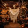 Voice Triggered Scary Prop Halloween Hanging Mummy Decoration with Sounds, 31.5 Inch Activated Terrifying Secret Room Glowing Skull Eyes for