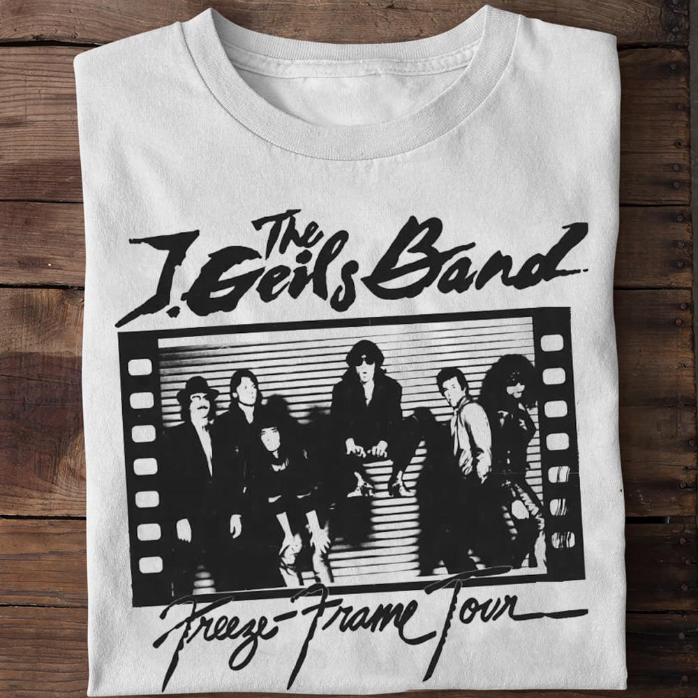 НОВЫЙ The J. Футболка U2 Geils Band Тур в Лос-Анджелесе Белая Все Размеры CO10 Унисекс Футболка