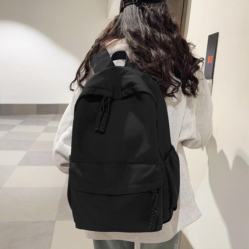 Школьная сумка для студенток, большой емкости, однотонный рюкзак, мужской рюкзак для средней школы, школьный рюкзак