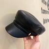 Интернет знаменитость уличная фотография ретро кепка для улучшения общего соответствия ветровой pu кожа газетчик шляпа океан шляпа осень и зима берет женский