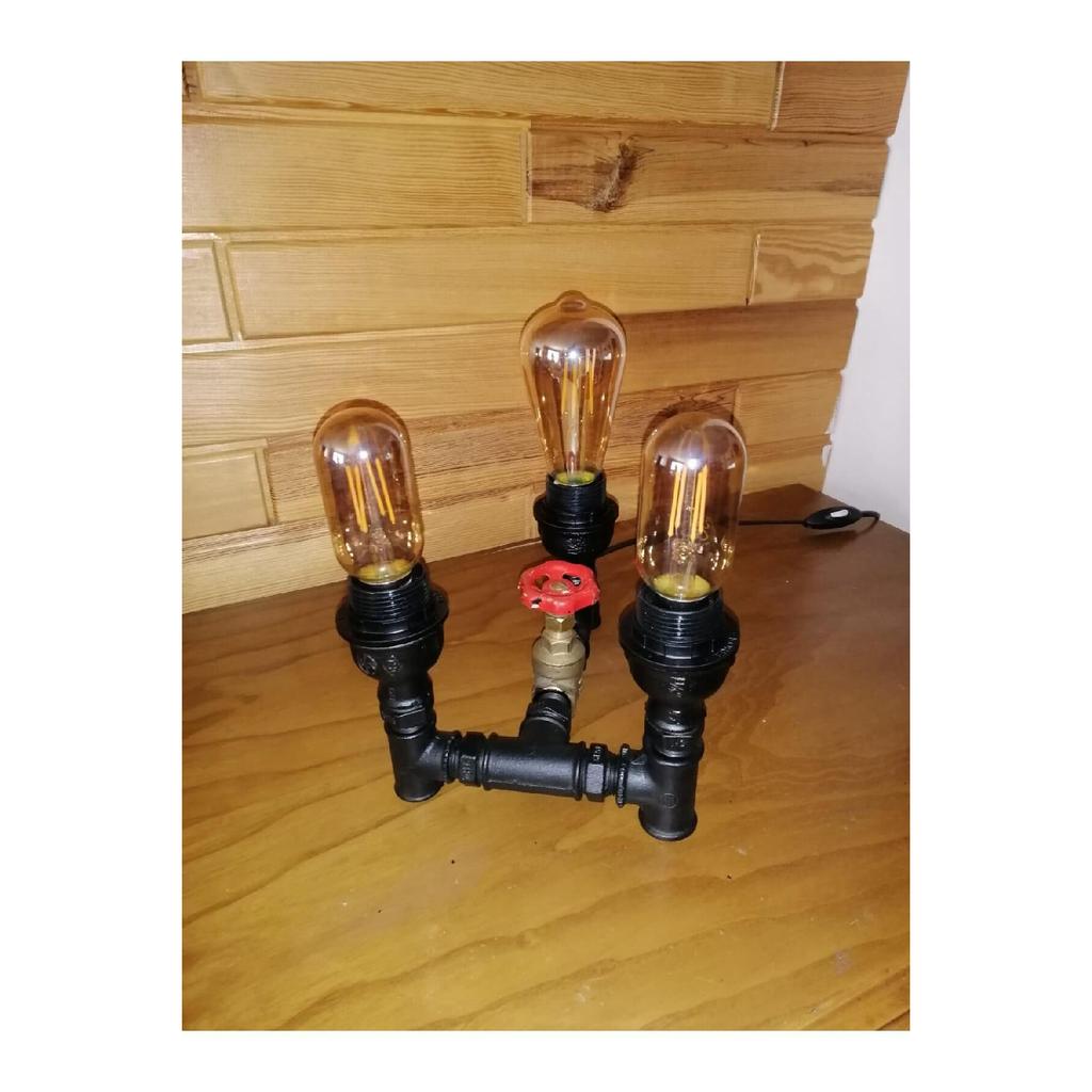 Table Lamp From Pipes, Industrial Vintage, Gift Rustic