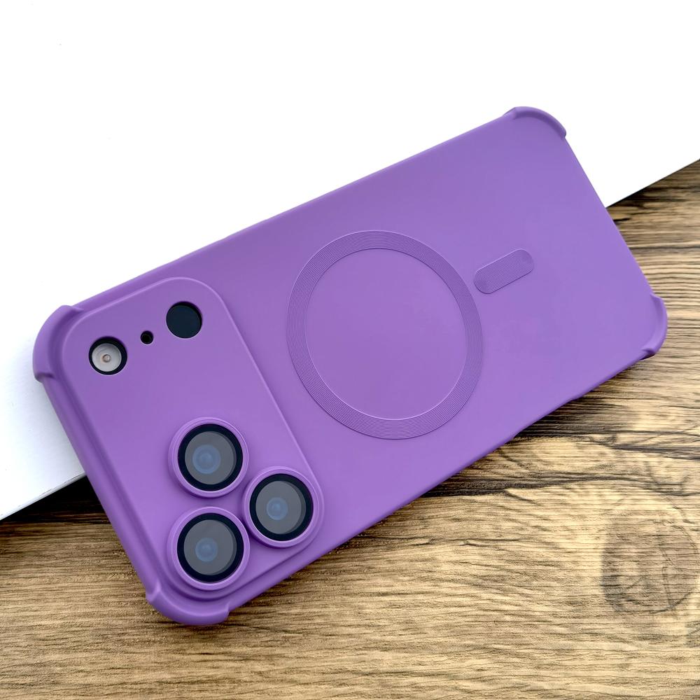 Роскошный противоударный чехол AirBag Soft Magsafe для iPhone 17 Air 16 15 14 13 12 Pro Max 17Pro iPhone17 16Pro Беспроводная зарядка