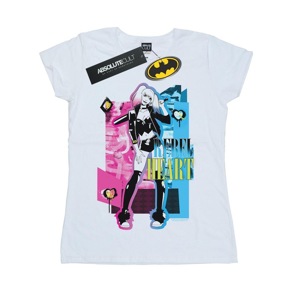 DC Comics Womens/Ladies Harley Quinn Rebel Heart Cotton T-Shirt