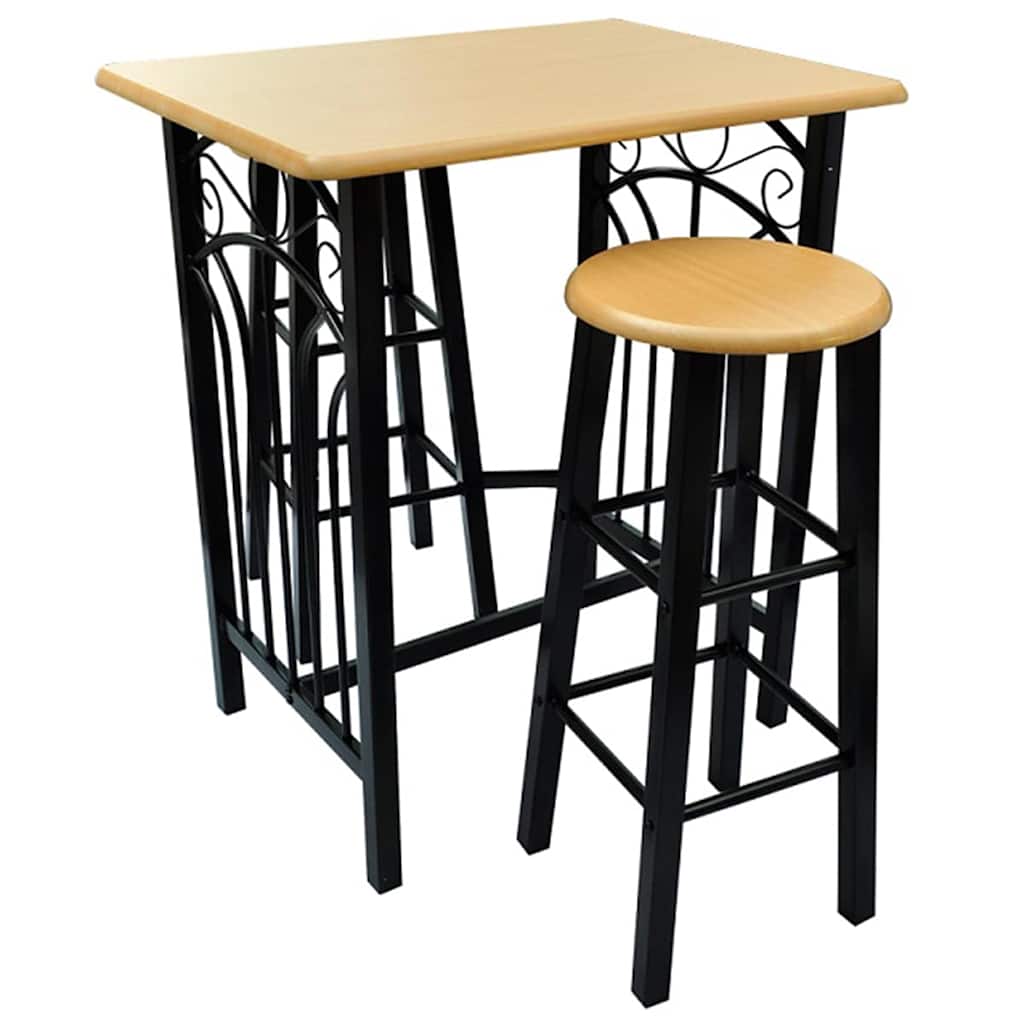Bartisch and Hocker Set 3 piece Wood and Steel
