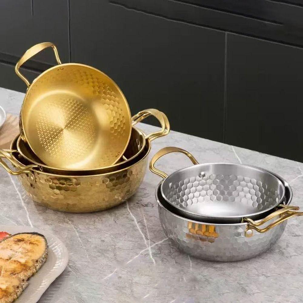 Прочная корейская кастрюля для рамена из нержавеющей стали, утолщенная маленькая миска для соуса, многофункциональная миска для лапши