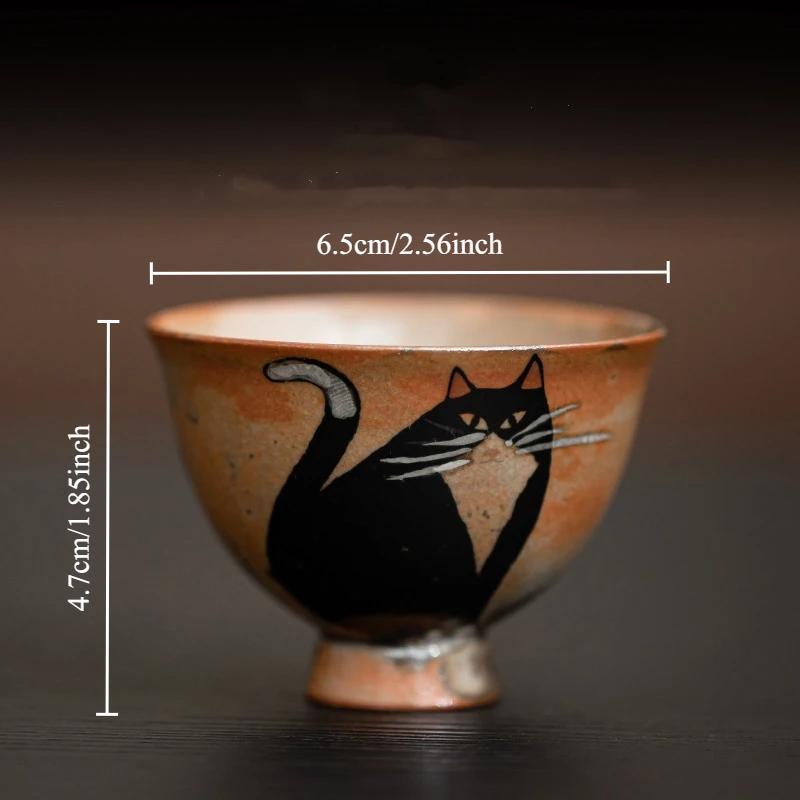 Beautiful Cups Tea Cup Set Teaware for Tea Ceremony Cute Cat Teacup Chinese Ru Yao Ceramic Opening Cup Pottery