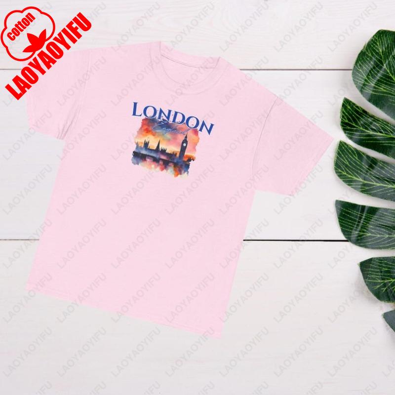 Funny London England TShirt London UK Travel Gift London United Kingdom Souvenir Unisex Women Cotton Shortsleeve Tees Breathable