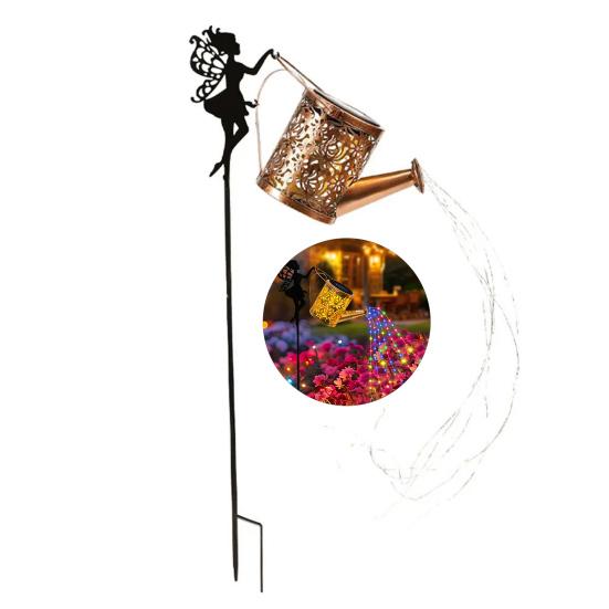 Солнечный фонарь-лейка Металлическая лейка Гирлянда Ретро Полый Светодиодный Солнечный Фонарь для Украшения Сада, Патио, Двора, Садовой Дорожки