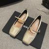 Модные женские балетки Модные туфли с квадратным носком Мягкие кожаные туфли-лодочки Повседневная обувь Женские туфли Мэри Джейн Офисные туфли для леди Тонкие туфли для работы