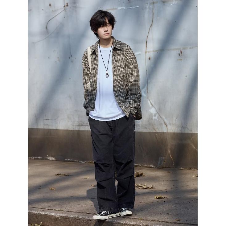 Рубашка в клетку в японском стиле Nanhe, мужская, с длинными рукавами, весна-осень, высококачественная, молодежная, свободная, повседневная, розовая куртка