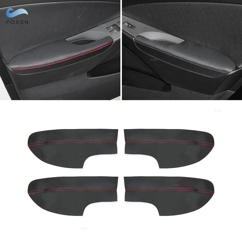 Мягкий кожаный чехол на дверной подлокотник из микрофибры для Hyundai Sonata 8th 2011 2012 2013 2014, накладка на подлокотник внутренней двери автомобиля