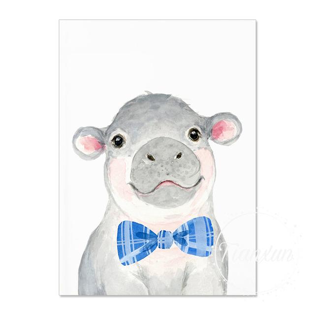 Синий галстук-бабочка, прекрасная картина на холсте с изображением животных, с поттерами и принтами, настенное искусство, картина с тигром для комнаты для мальчиков, декор для стены без рамки