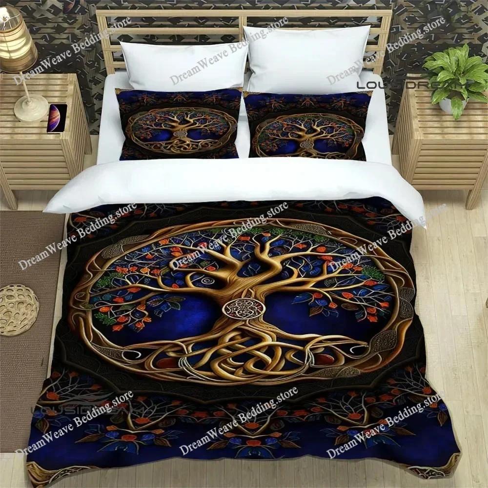 Tree of Life Duvet Cover King Botanical Branches Leaves Bedding Set Microfiber Psychedelic Mysterious 3D Print Quilt Cover963963