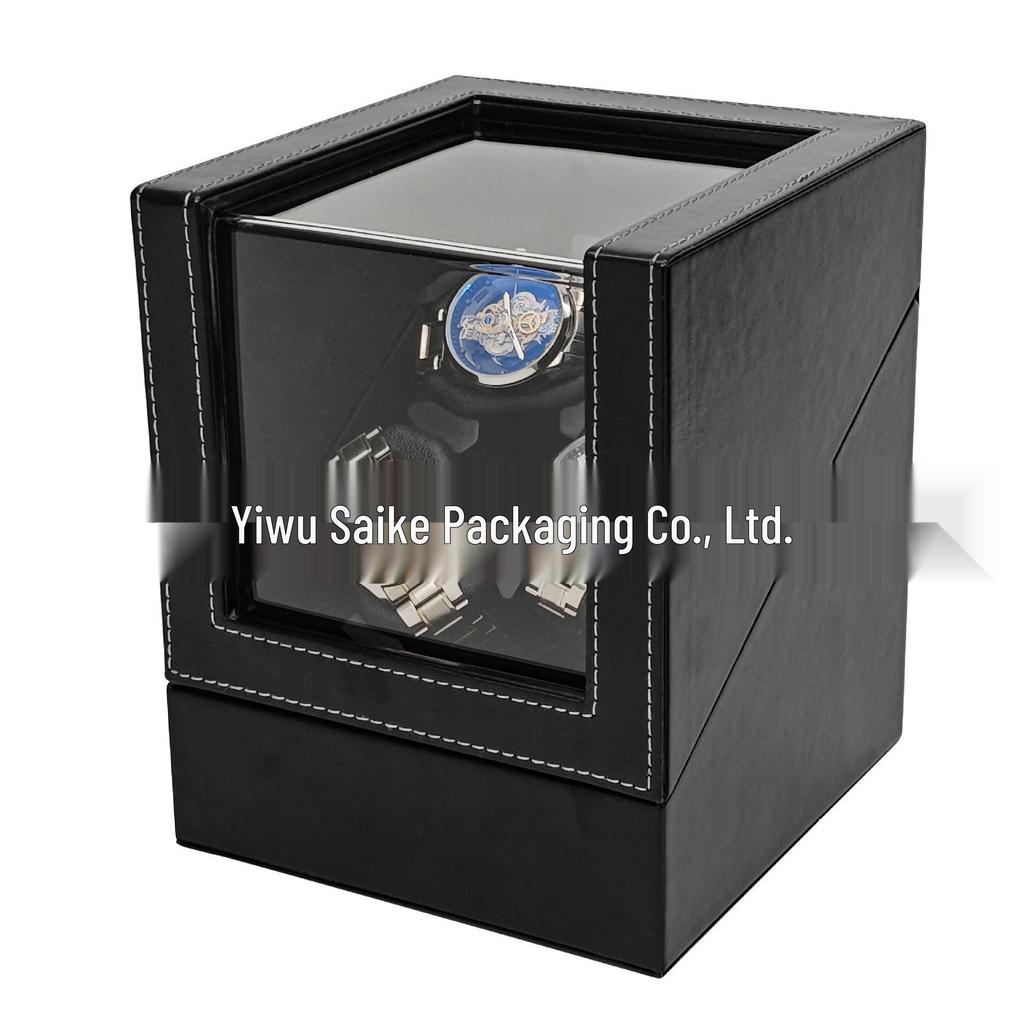 Premium Leather 3-Position Automatic Watch Winder with Open-Lid Auto-Stop Feature