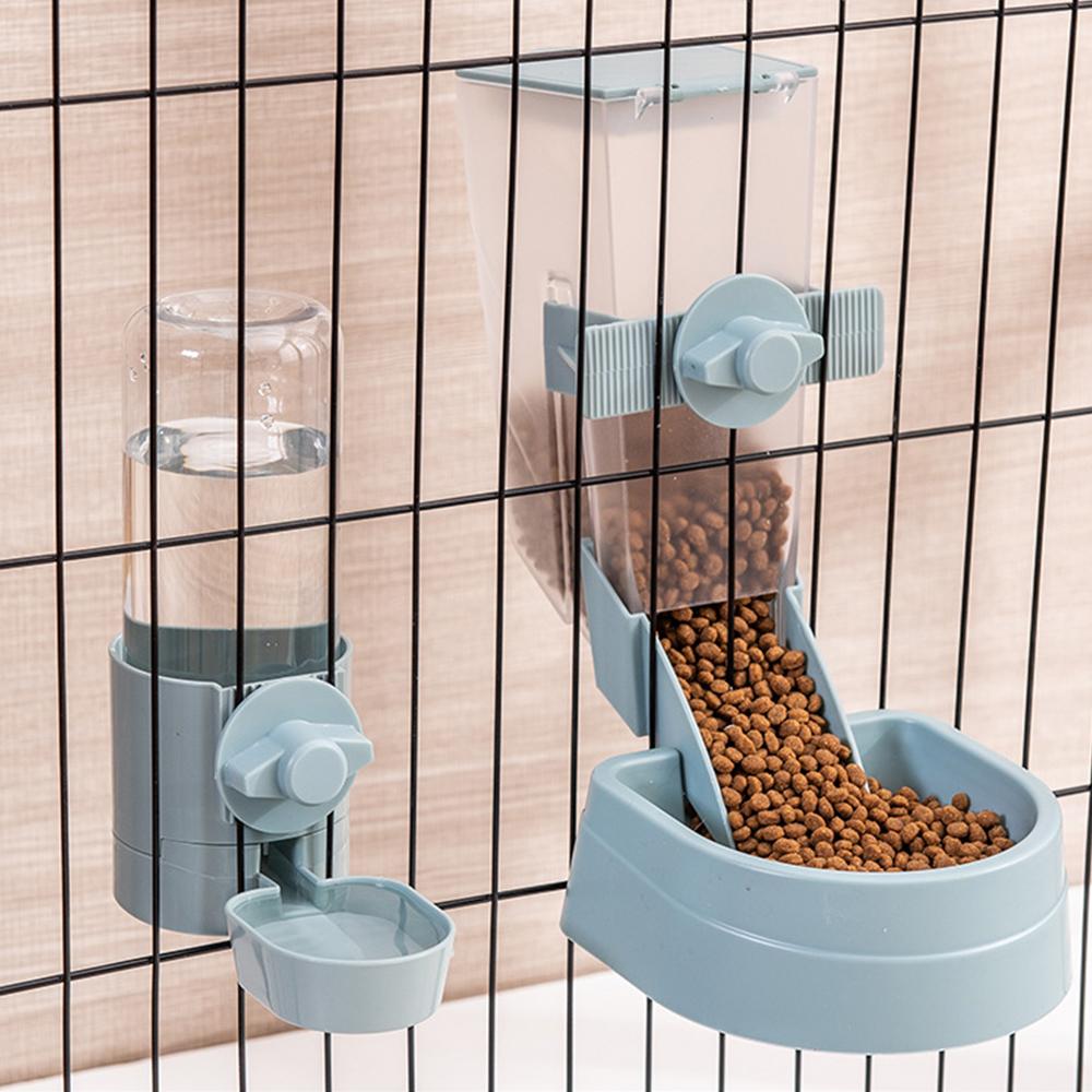 For Puppy Cats Rabbit Pet Water Bottle Automatic Food Container Dispenser Bowl Cats Dogs Drinking Fountain Cage Hanging Feeder