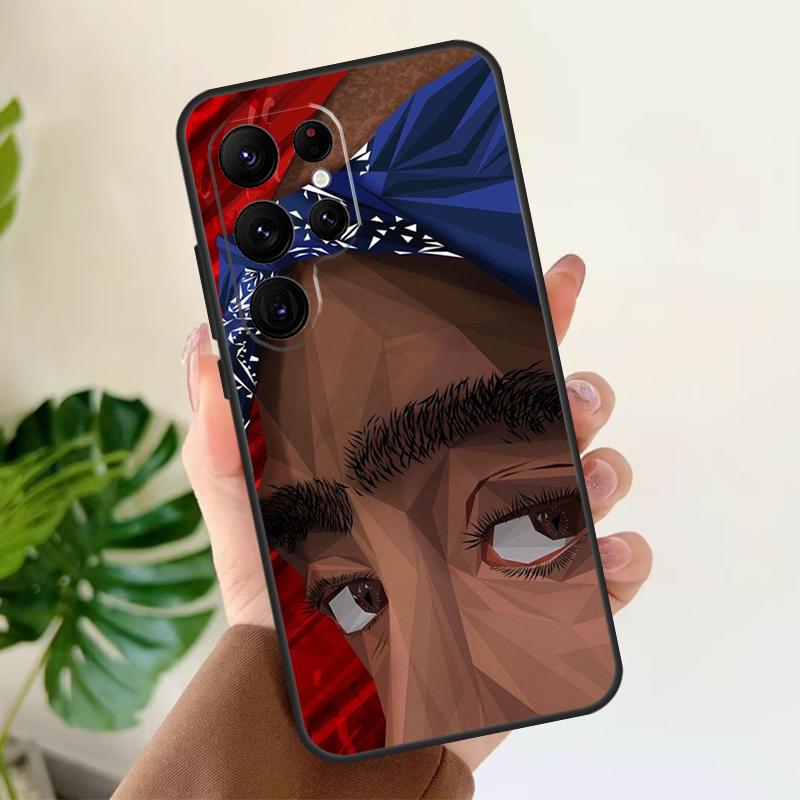 Мягкий чехол для Samsung Galaxy S25 S24 S23 S22 S21 Ultra S9 S10 Plus S23 FE S24 FE с изображением рэпера T-Tupac Shakur