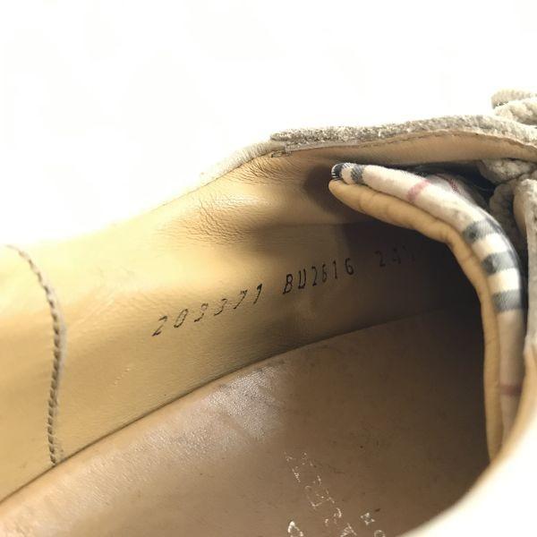 Burberry ЛОНДОН Кожаные Туфли Кроссовки Бежевый Коричневый Клетчатый Узор Размер 24.5(ИСПОЛЬЗОВАЛ)