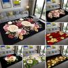 Romantic 3D Floral Pattern Carpet Home Bedroom Floor Decor Big Size Mat Non-slip Coffee Table Area Rug Bathroom Washable Doormat