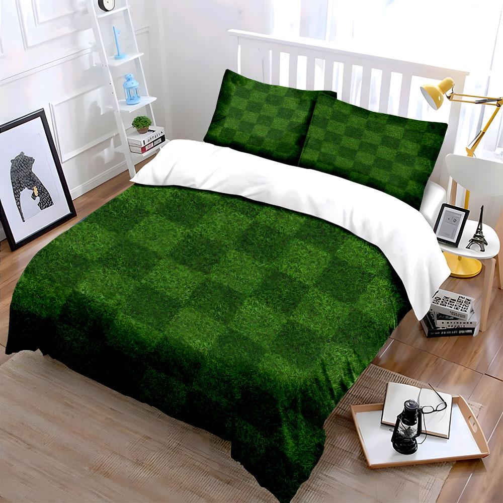 "Outdoor Grass Pattern Design Set"  kid's and adults' bedroom decor, Exquisite three-piece bedding set gift