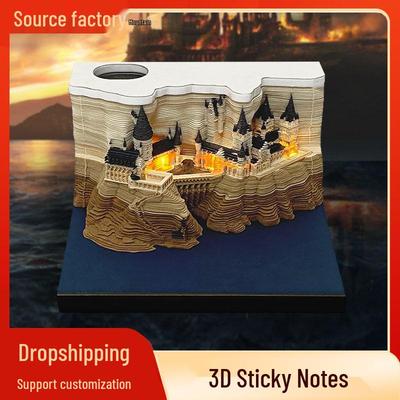 Бумажная 3D-скульптура-календарь и книга с липкими заметками Гарри Поттер - Креативное настольное украшение и подарок