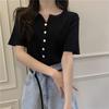 Short Sleeved T-shirt Women's Summer French Slimming Chic Thin Knitted Upper Garment