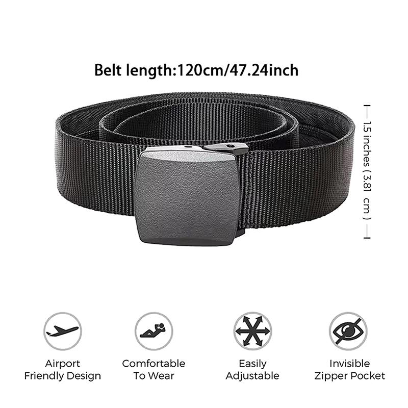 Travel Cash Anti Theft Belt Waist Bag Women Portable Hidden Money Strap Belt Wallet Waist Pack Men Hiding Belt For Men Women